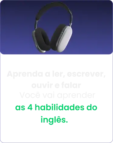 Fones de ouvido representando a prática das quatro habilidades do inglês