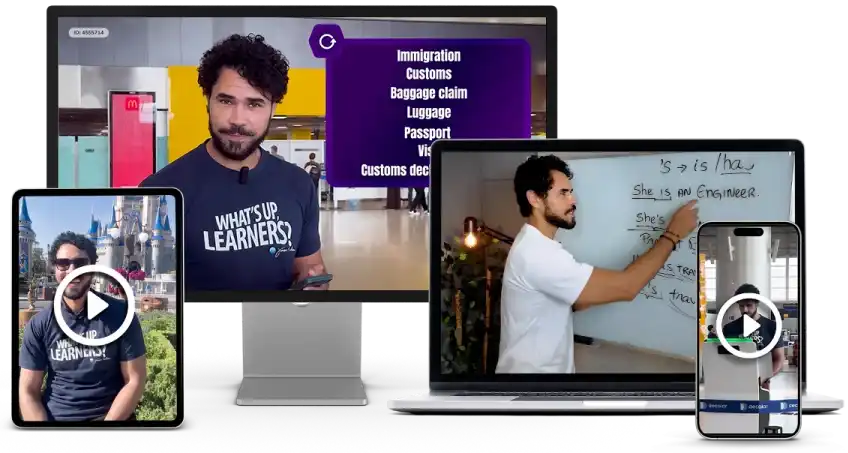 Aulas do Get Fluent disponíveis em computador, tablet e celular