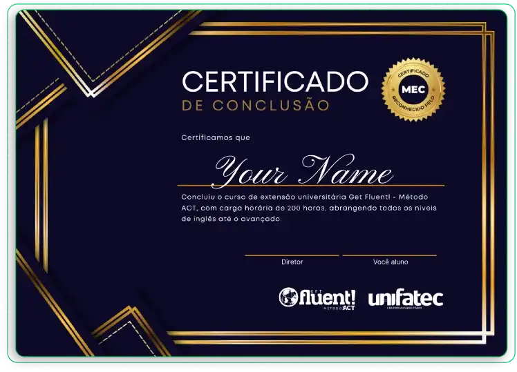 Certificado apresentado na página oficial do Método ACT